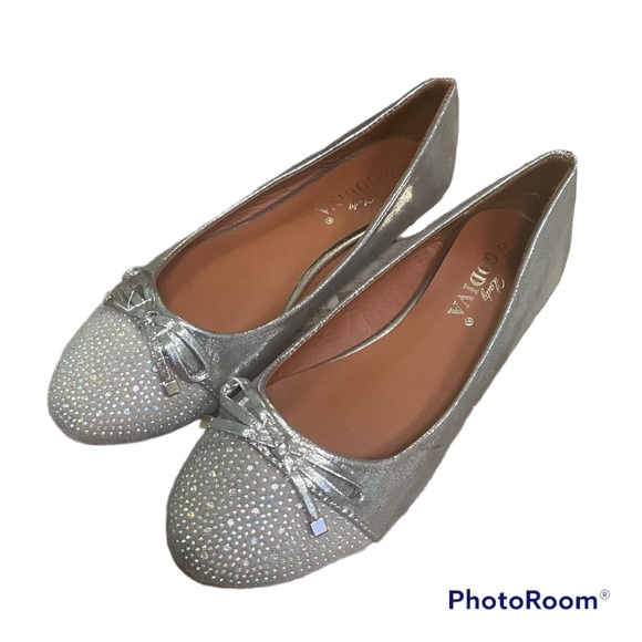 Lady Godiva Shoes - 🎄New Lady Godiva Silver Flats sz 8.5
New in Box